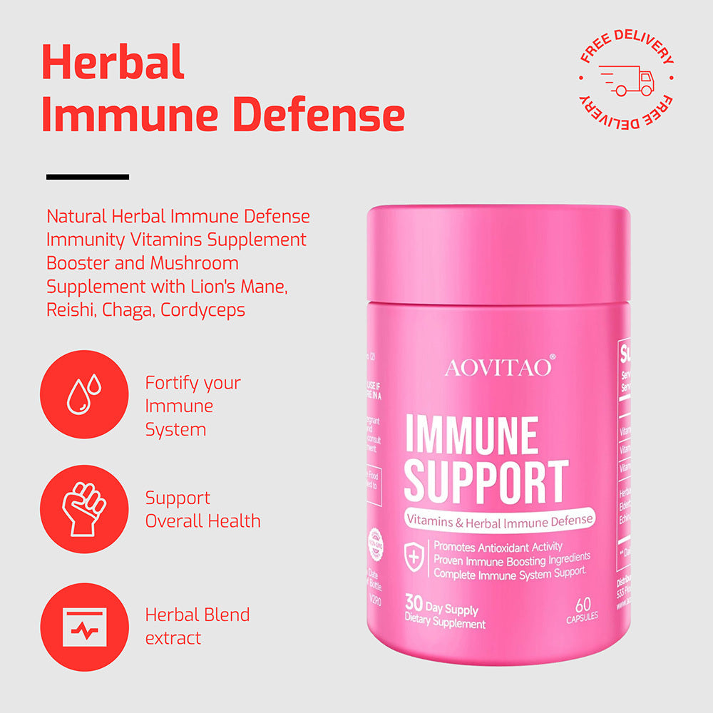 Immunity Vitamins Supplement Booster And Mushroom Supplement