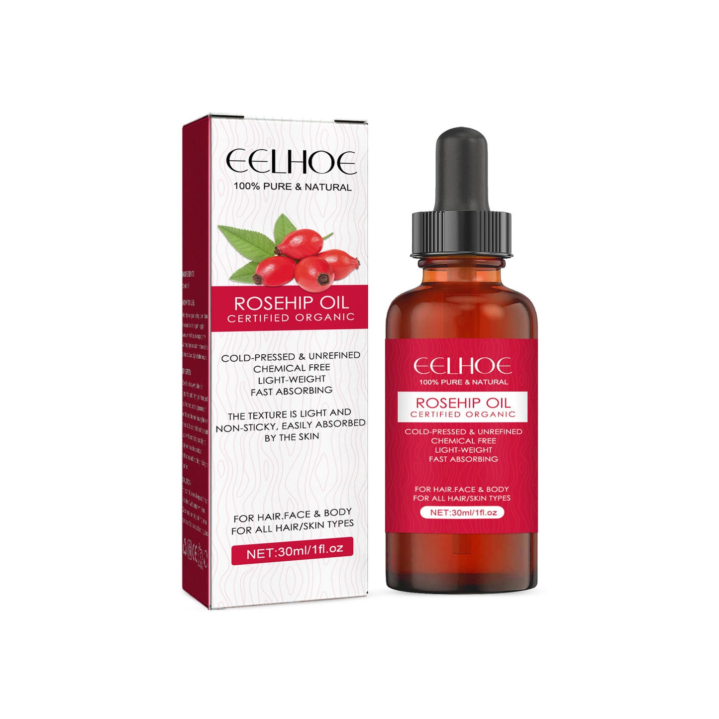 Rosehip Facial Oil For Facial And Body Hydration, Nourishing Skin Care, Smooth Hair Care, And Massage Oil
