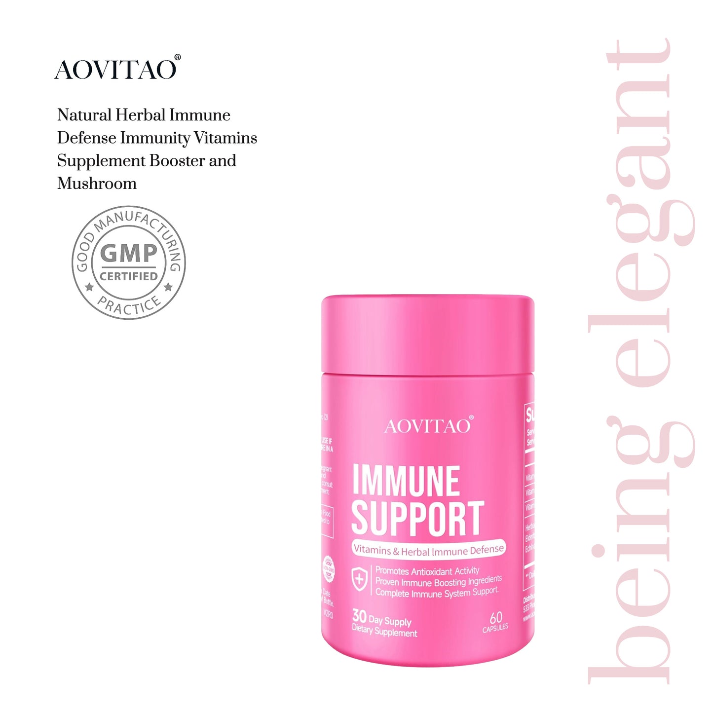 Immunity Vitamins Supplement Booster And Mushroom Supplement