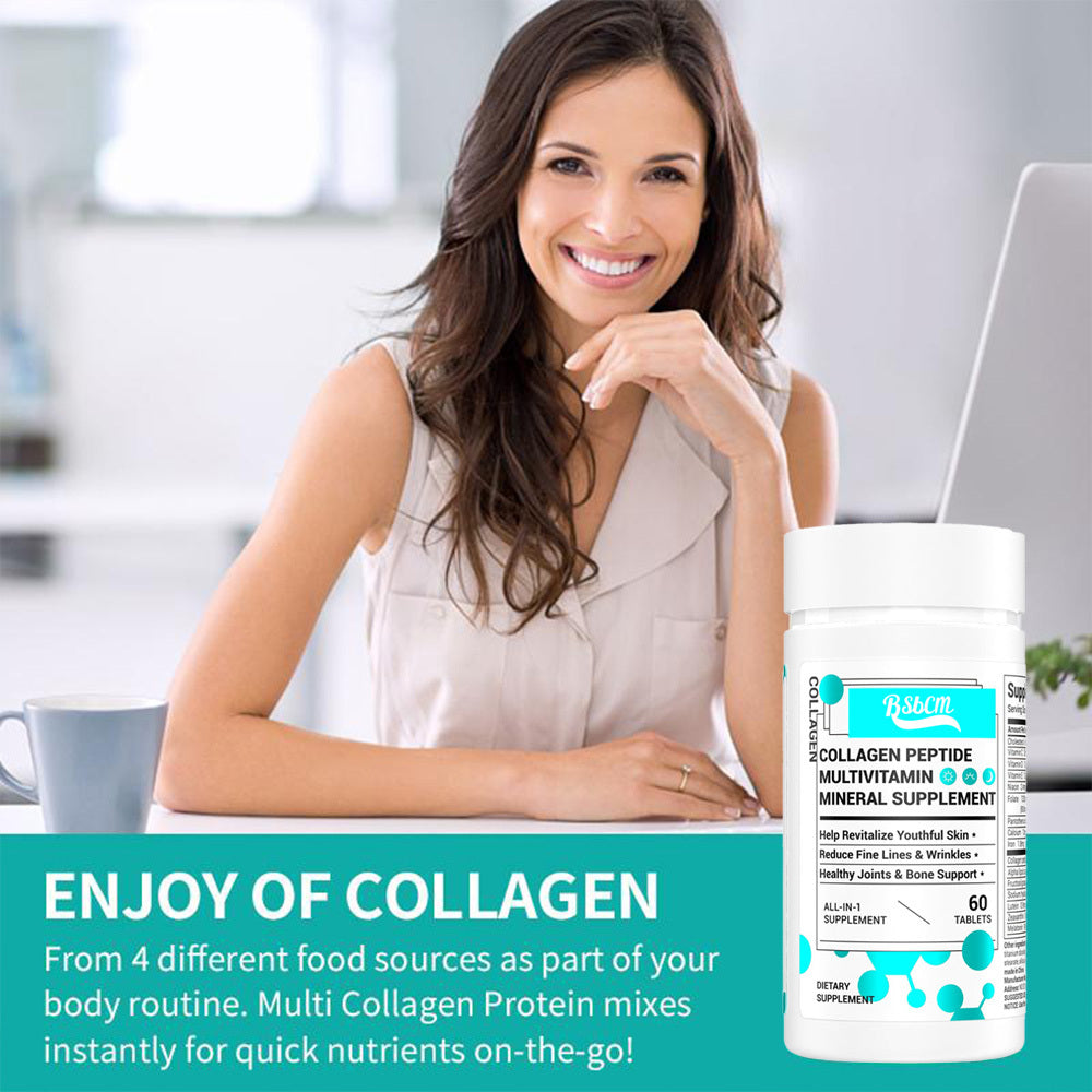 Collagen,Vitamin&Mineral,ContainsVitamin D3,VitaminC, Probiotics,Vitamin E,Vitamin B &Multivitamin Healthcare Edible 60 Count