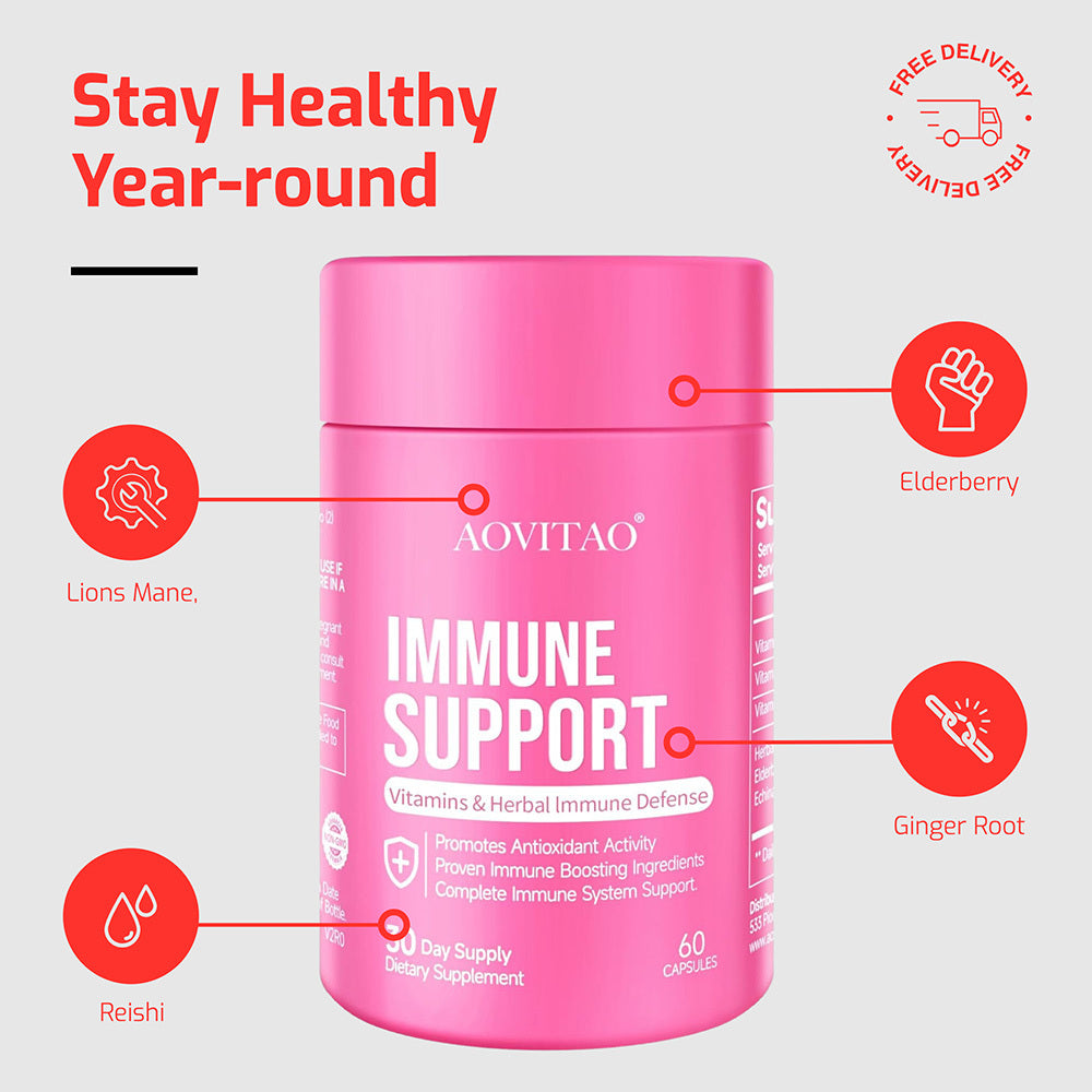 Immunity Vitamins Supplement Booster And Mushroom Supplement
