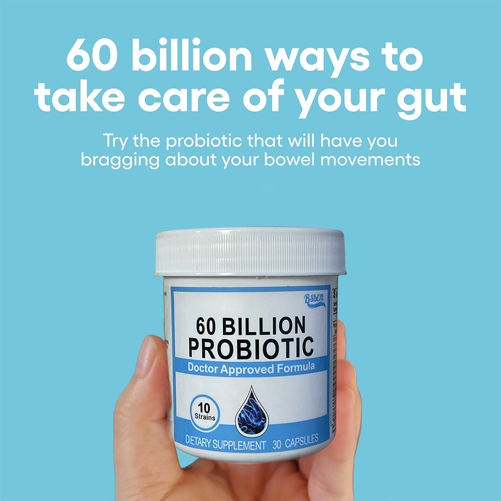 Probiotics 60 Billion CFU 10 Strains Organic Prebiotics - Immune, Digestive Gut Health - Supports Occasional Constipation, Diarrhea, Gas & Bloating - For Women & Men - 30ct