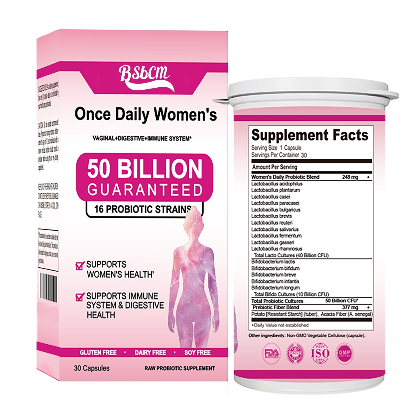 50 Billion CFU 16 Probiotic Strains With Organic Prebiotics For Digestive