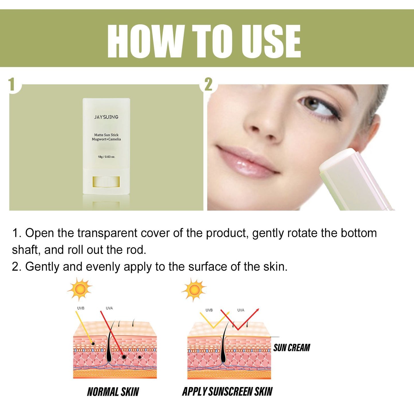 Jaysui Matte Protective Stick Protects UV Rays