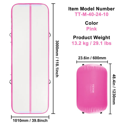 VEVOR Inflatable Gymnastics Air Mat Set, 2 PCS Tumbling Mat, Tumble Track With Electric Pump, Air Roller Barrel Gymnastics Equipment, Training Mats For Home Use Gym Yoga Cheerleading Beach Park Water